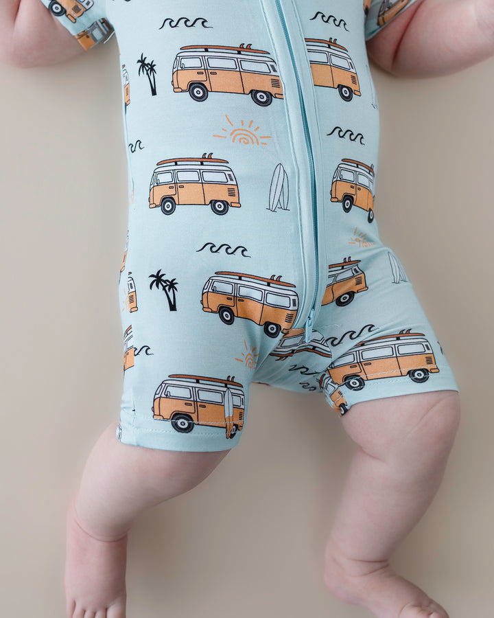 Bamboo Shorty Romper | Retro Beach