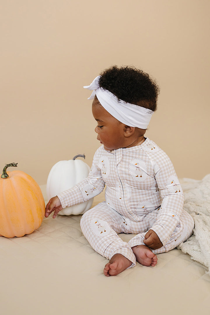 Bamboo Zip Romper | Gingham & Goose