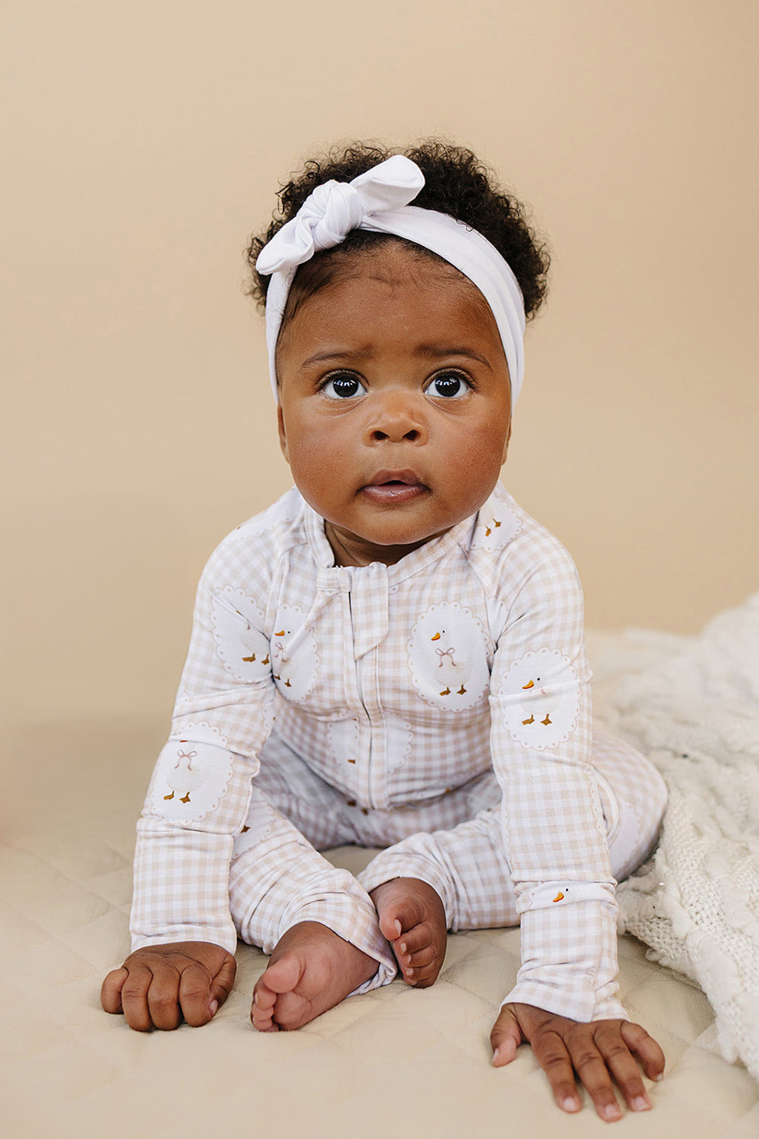 Bamboo Zip Romper | Gingham & Goose – LUCKY PANDA KIDS
