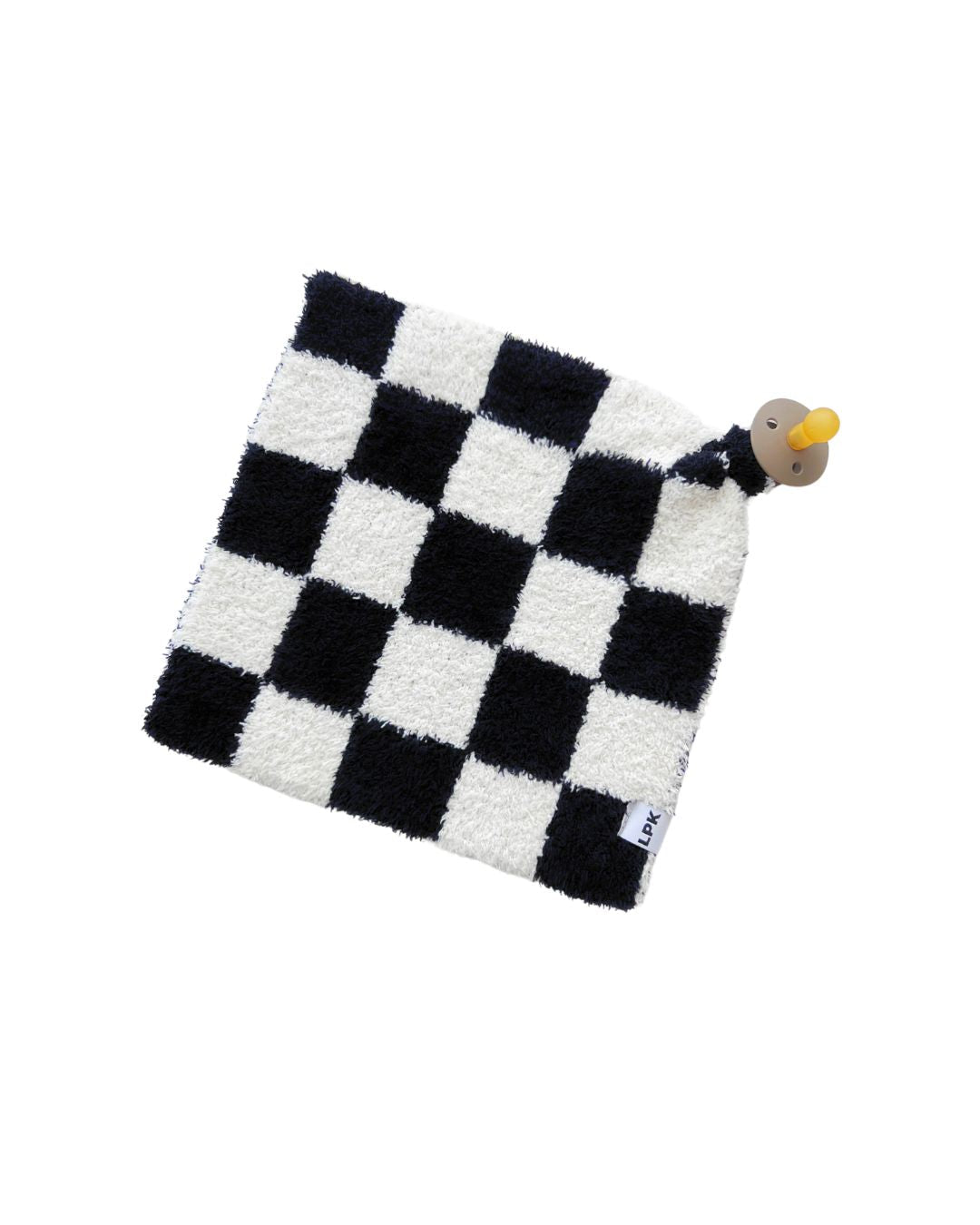 Checkered Plush Lovey | Black - Plush Blanket - LUCKY PANDA KIDS