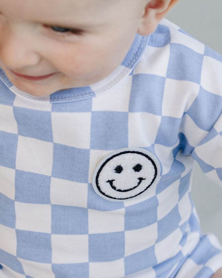 Checkered Shorts Set | Blue - Shorts Set - LUCKY PANDA KIDS