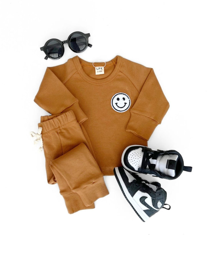 Lounge Set | Smiley Brown - Lounge Set - LUCKY PANDA KIDS