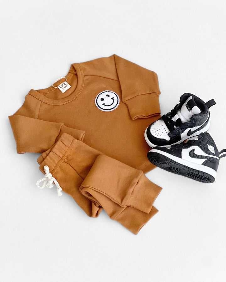 Lounge Set | Smiley Brown - Lounge Set - LUCKY PANDA KIDS