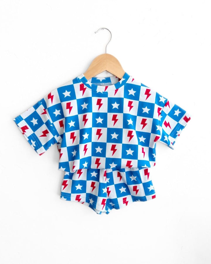 Shorts Set | Checks & Stars - Shorts Set - LUCKY PANDA KIDS
