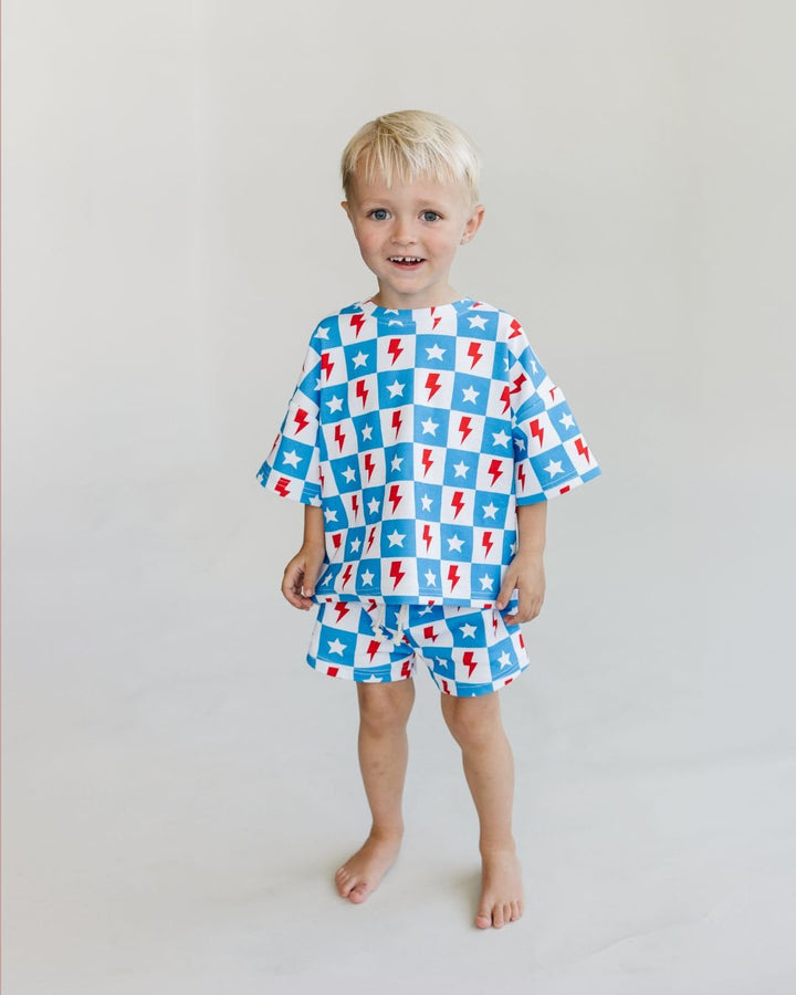 Shorts Set | Checks & Stars - Shorts Set - LUCKY PANDA KIDS