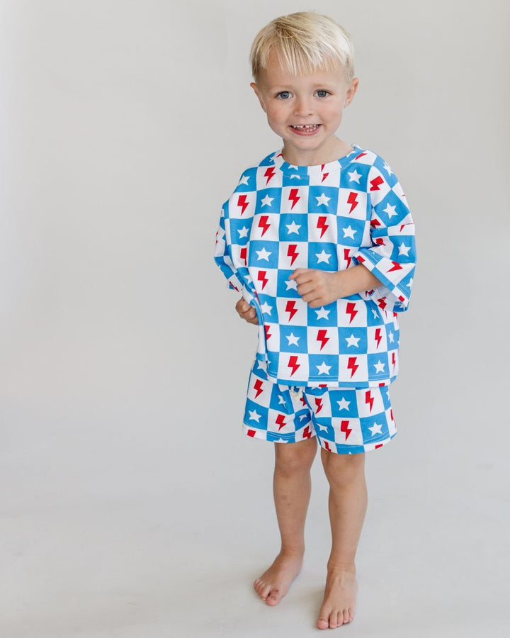 Shorts Set | Checks & Stars - Shorts Set - LUCKY PANDA KIDS