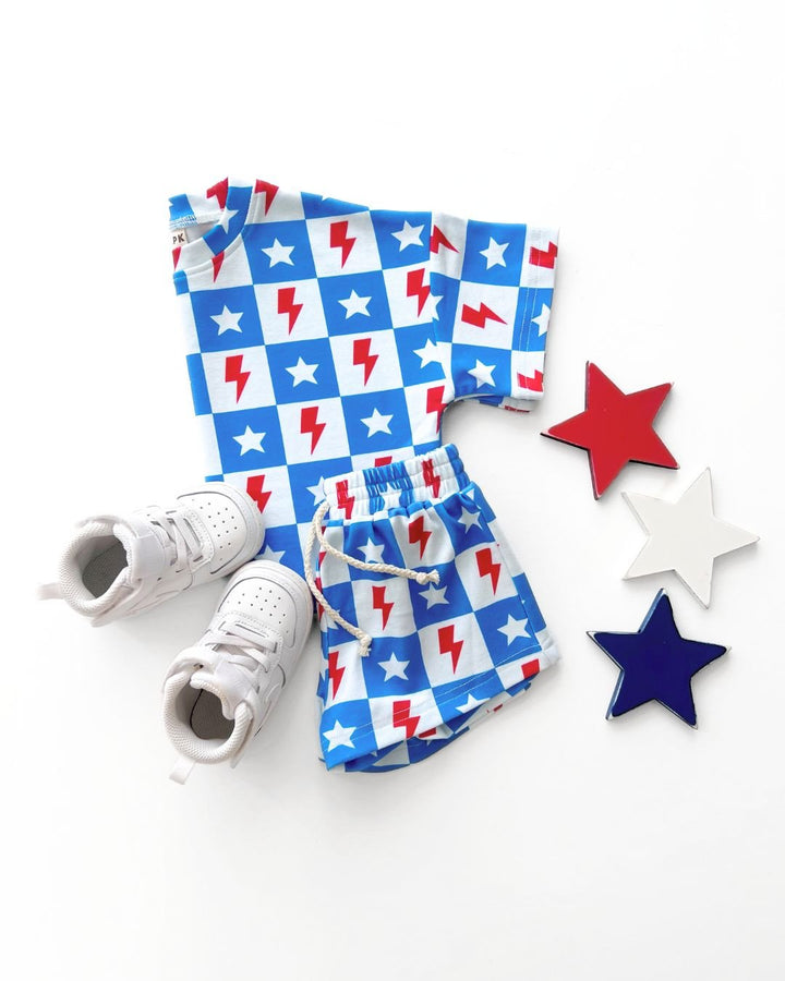 Shorts Set | Checks & Stars - Shorts Set - LUCKY PANDA KIDS