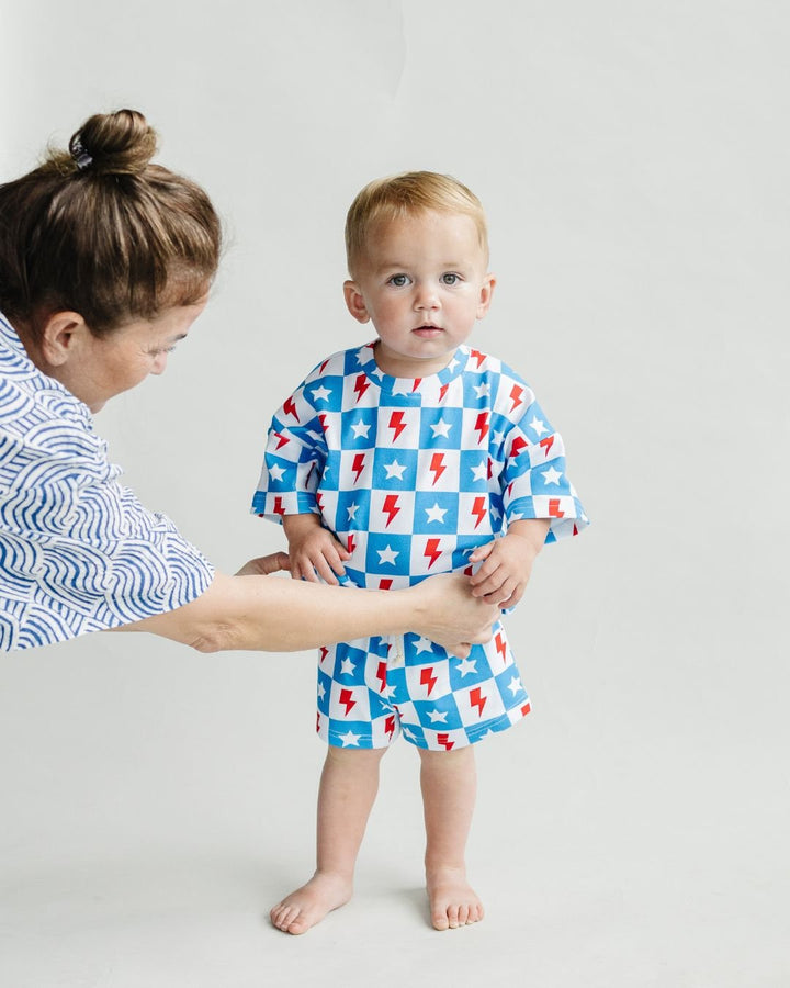 Shorts Set | Checks & Stars - Shorts Set - LUCKY PANDA KIDS