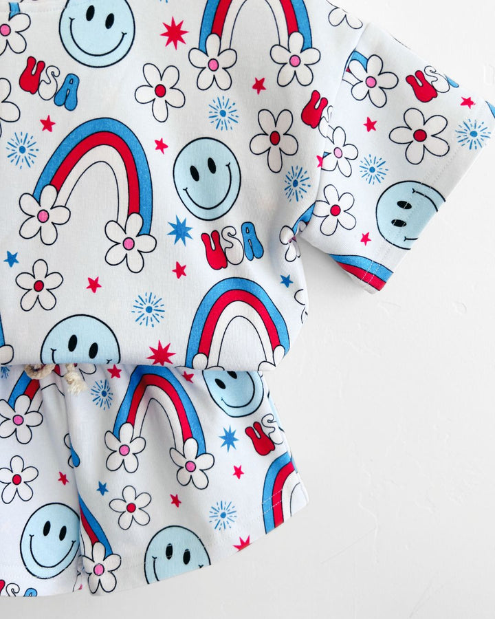 Shorts Set | Little Miss USA - Shorts Set - LUCKY PANDA KIDS