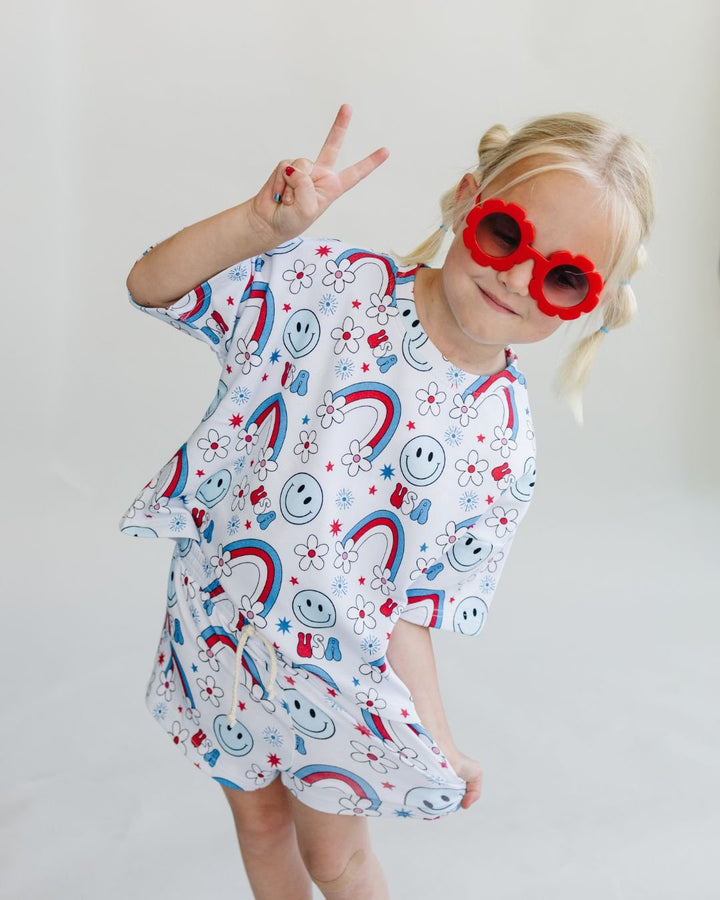Shorts Set | Little Miss USA - Shorts Set - LUCKY PANDA KIDS