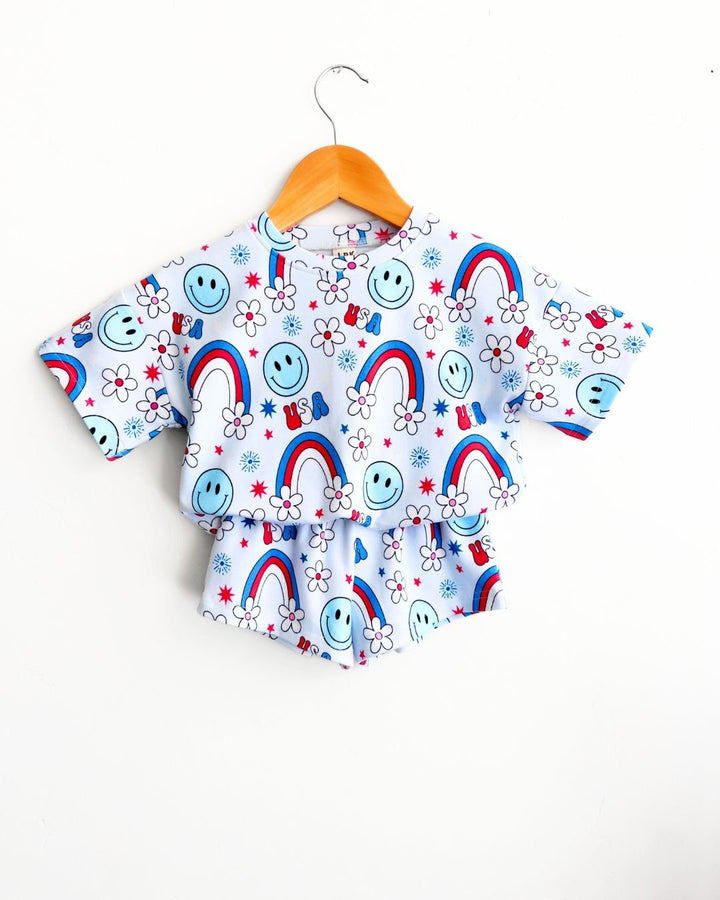Shorts Set | Little Miss USA - Shorts Set - LUCKY PANDA KIDS