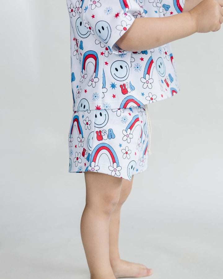 Shorts Set | Little Miss USA - Shorts Set - LUCKY PANDA KIDS