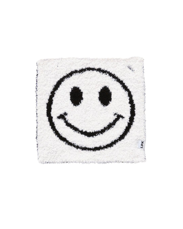 Smiley Plush Lovey | Black - Plush Blanket - LUCKY PANDA KIDS