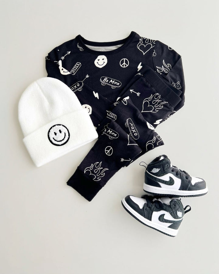 Bamboo Two Piece Set | Be Mine - Romper - LUCKY PANDA KIDS
