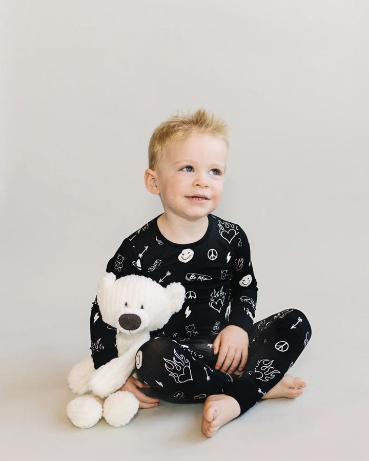Bamboo Two Piece Set | Be Mine - Romper - LUCKY PANDA KIDS