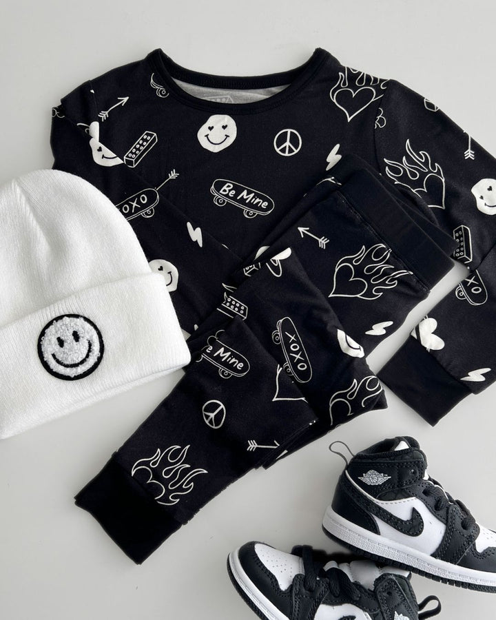 Bamboo Two Piece Set | Be Mine - Romper - LUCKY PANDA KIDS