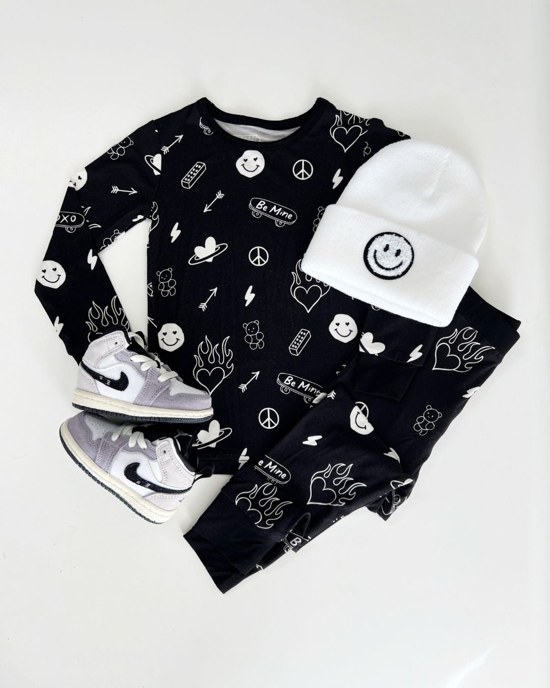 Bamboo Two Piece Set | Be Mine - Romper - LUCKY PANDA KIDS