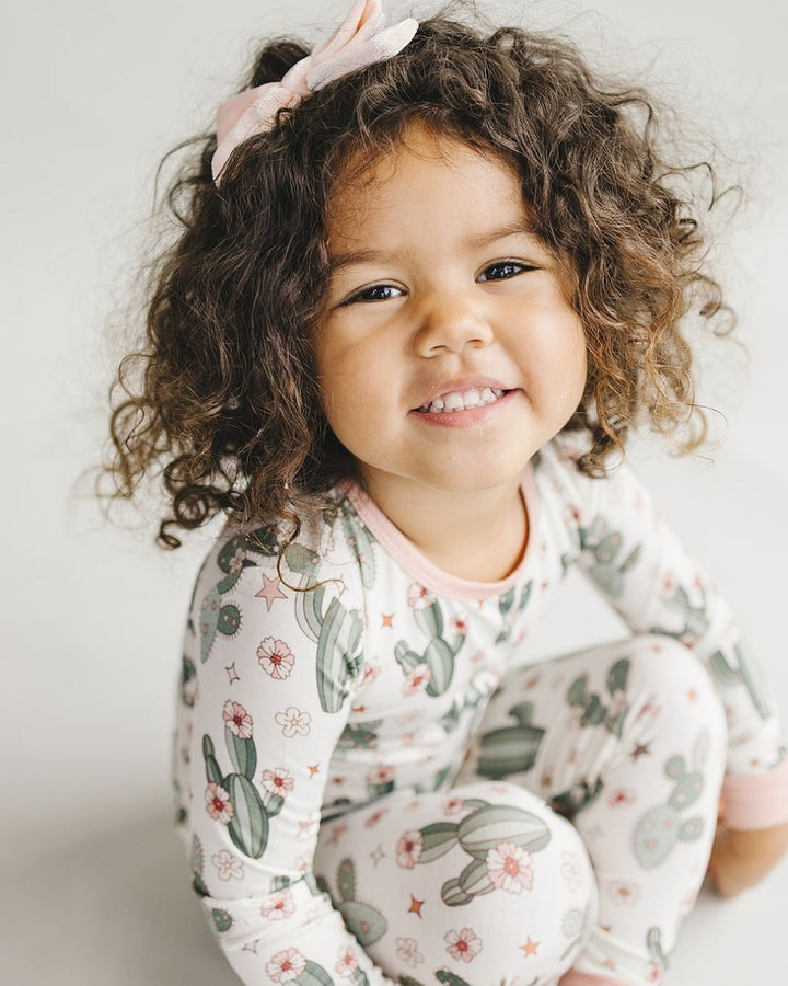 Bamboo Two Piece Set | Cactus Flowers - Romper - LUCKY PANDA KIDS