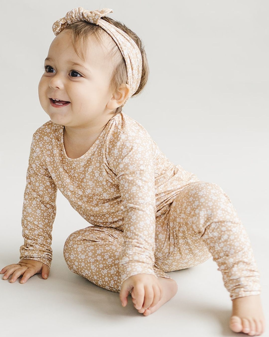Bamboo Two Piece Set | Neutral Garden - Romper - LUCKY PANDA KIDS