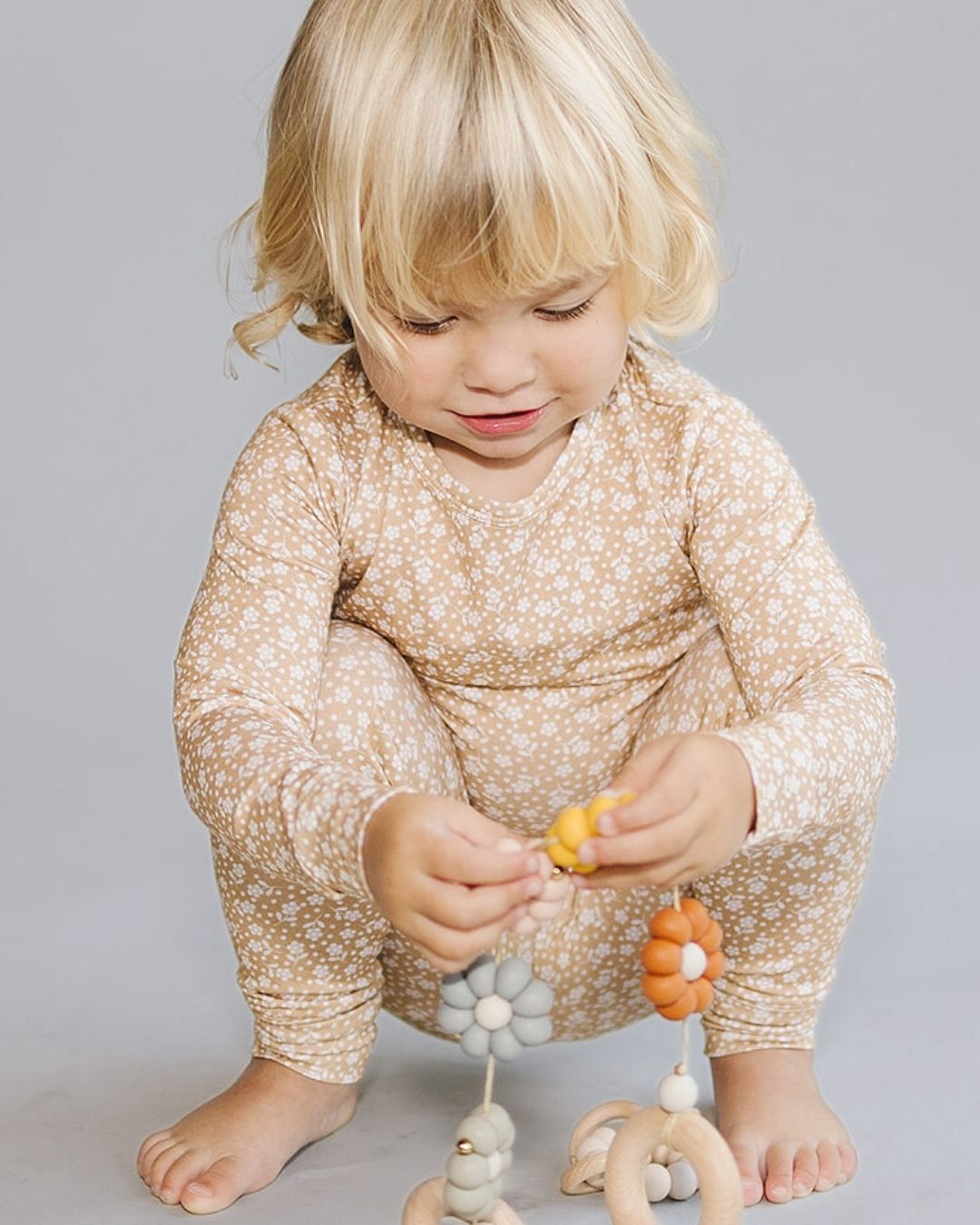 Bamboo Two Piece Set | Neutral Garden - Romper - LUCKY PANDA KIDS