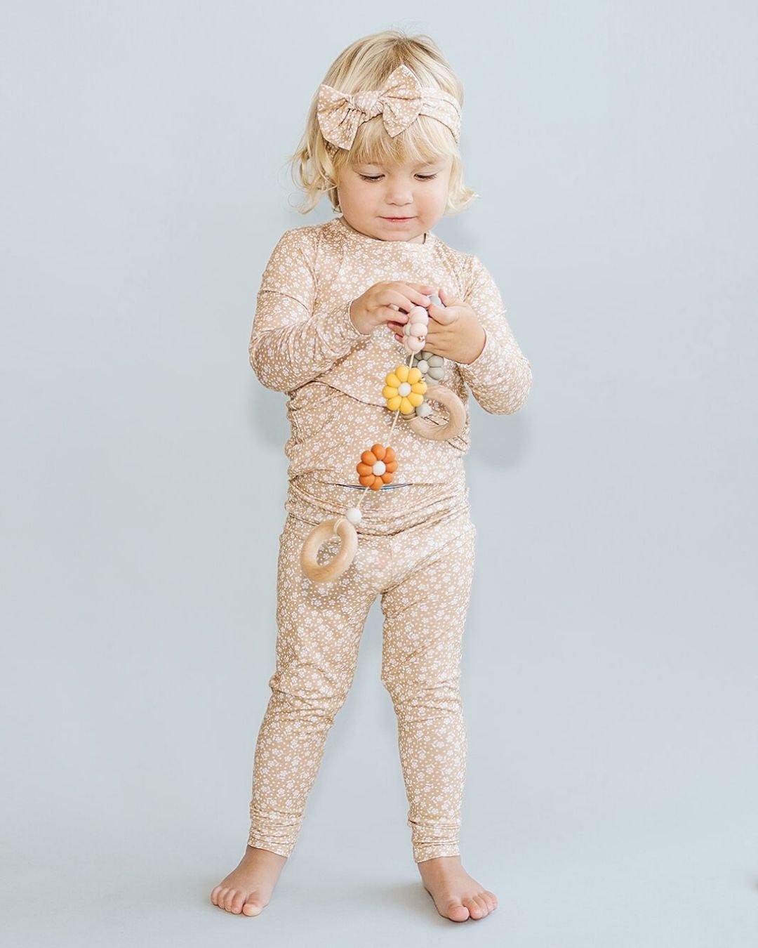 Bamboo Two Piece Set | Neutral Garden - Romper - LUCKY PANDA KIDS