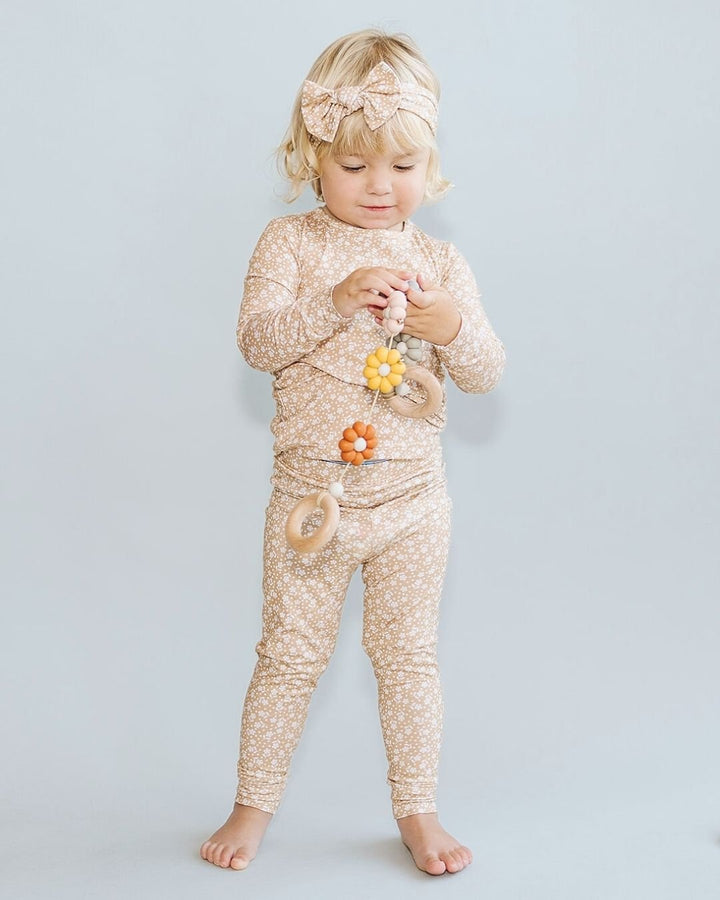 Bamboo Two Piece Set | Neutral Garden - Romper - LUCKY PANDA KIDS