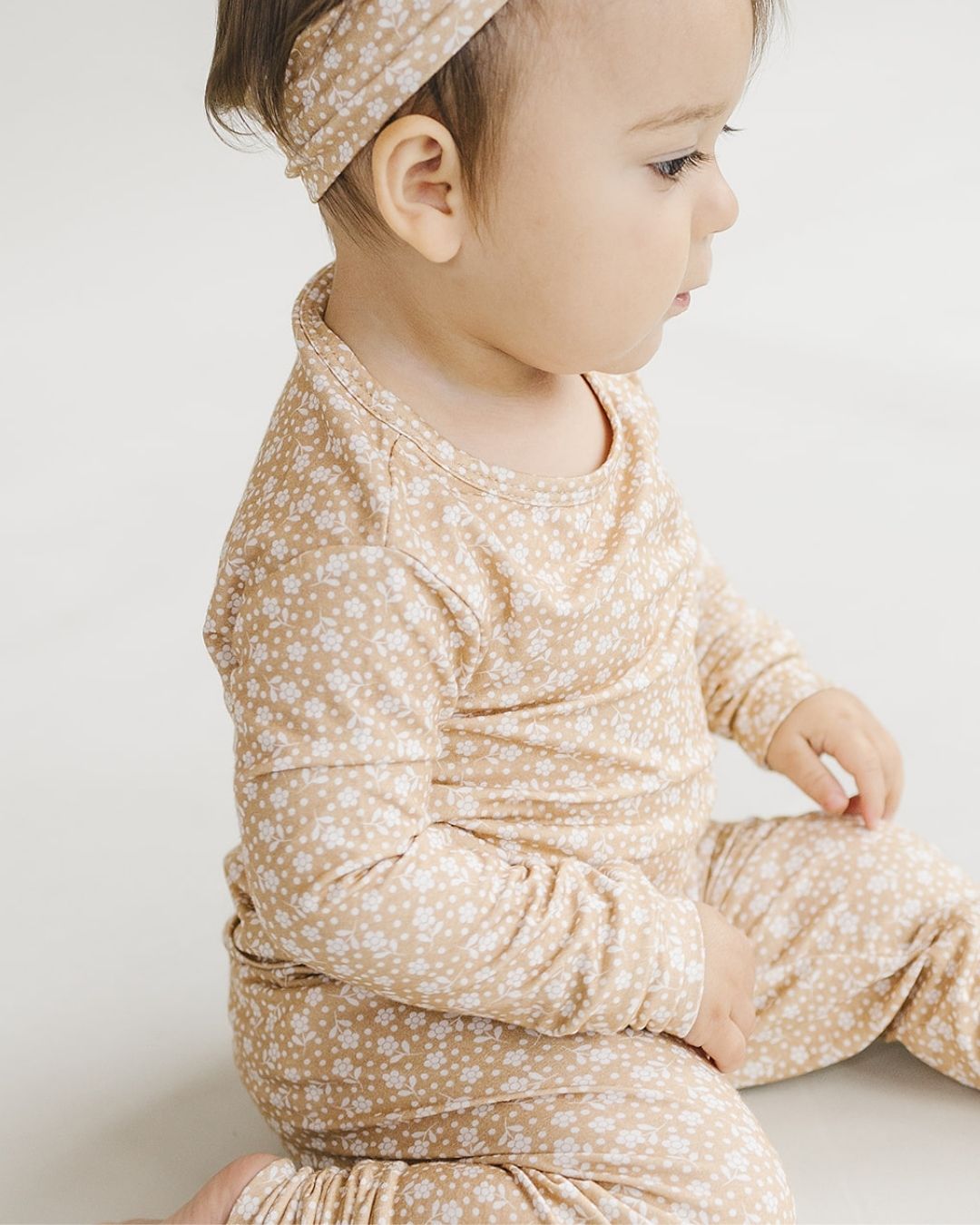 Bamboo Two Piece Set | Neutral Garden - Romper - LUCKY PANDA KIDS