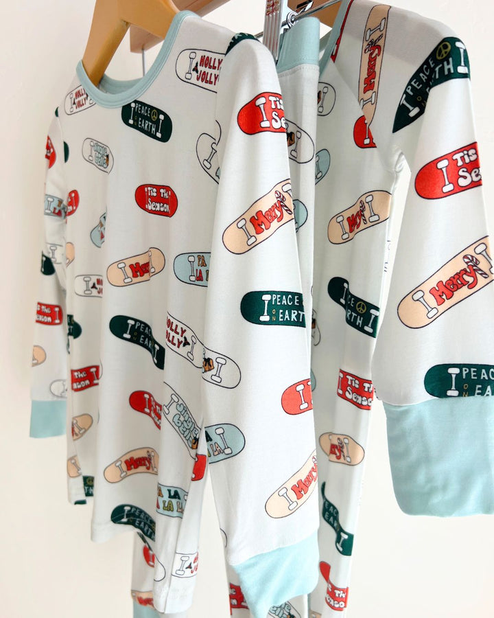 Bamboo Two Piece Set | Skateboard - Romper - LUCKY PANDA KIDS