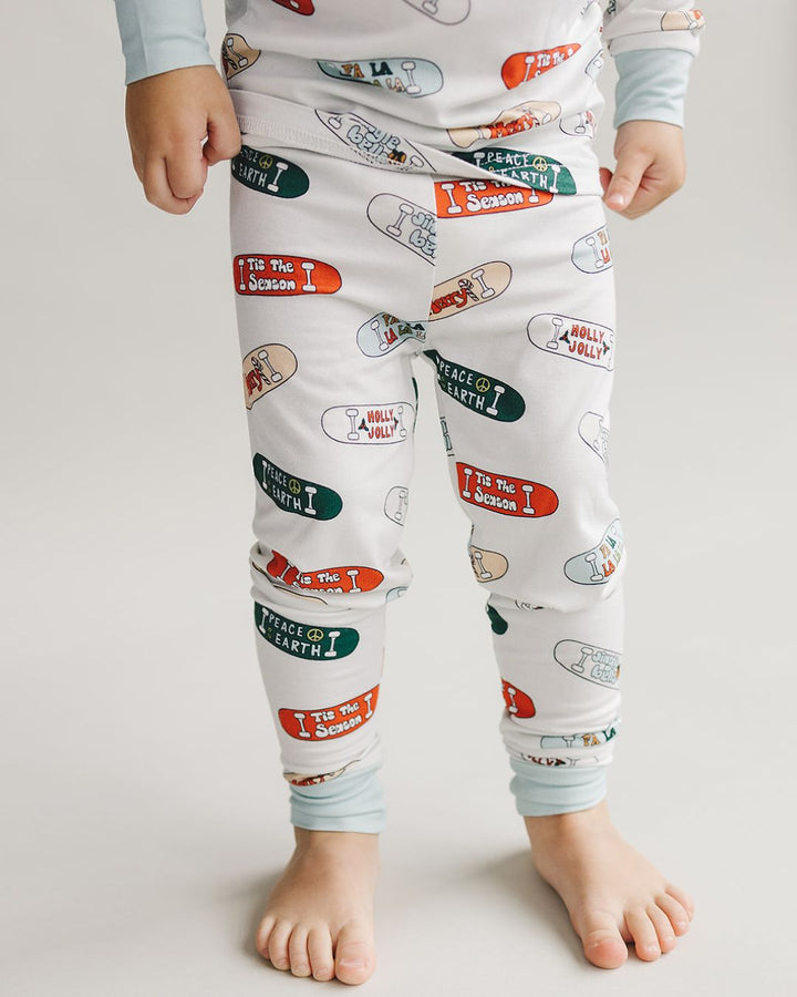 Bamboo Two Piece Set | Skateboard - Romper - LUCKY PANDA KIDS