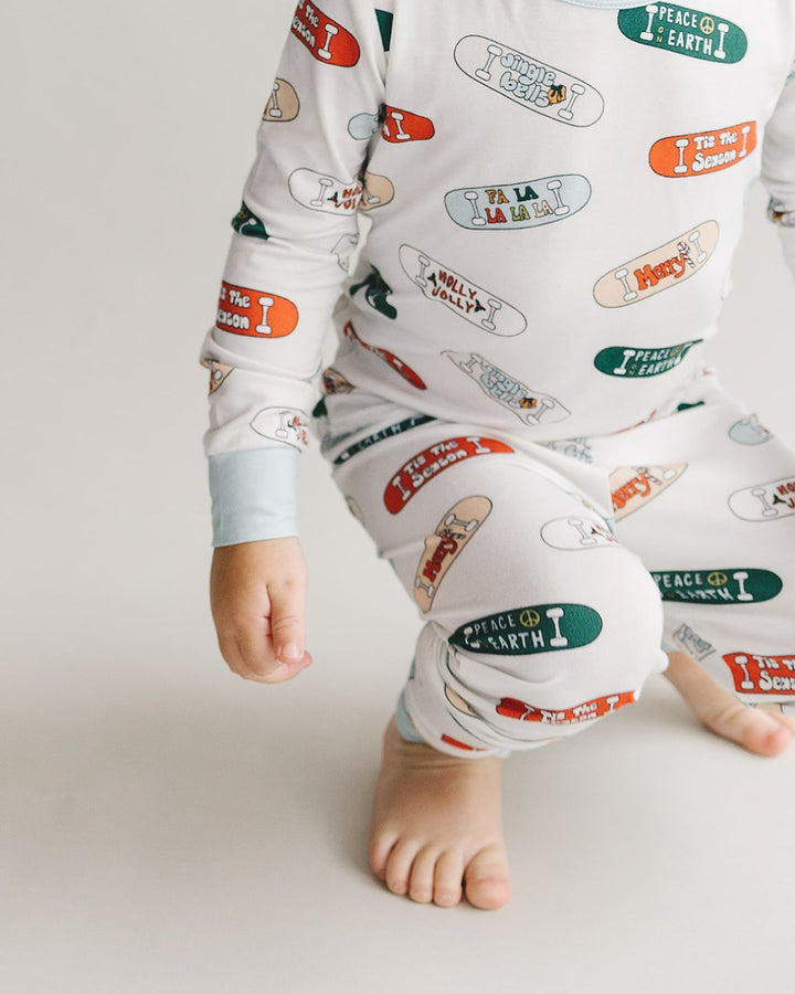 Bamboo Two Piece Set | Skateboard - Romper - LUCKY PANDA KIDS