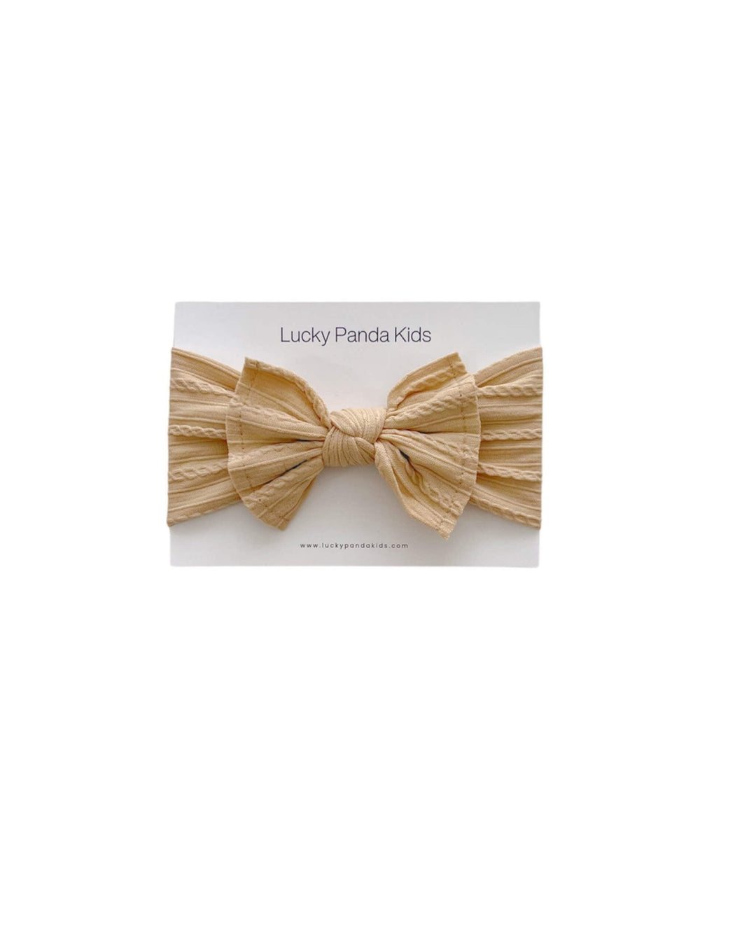 Beige Cable Headband - headbands - LUCKY PANDA KIDS