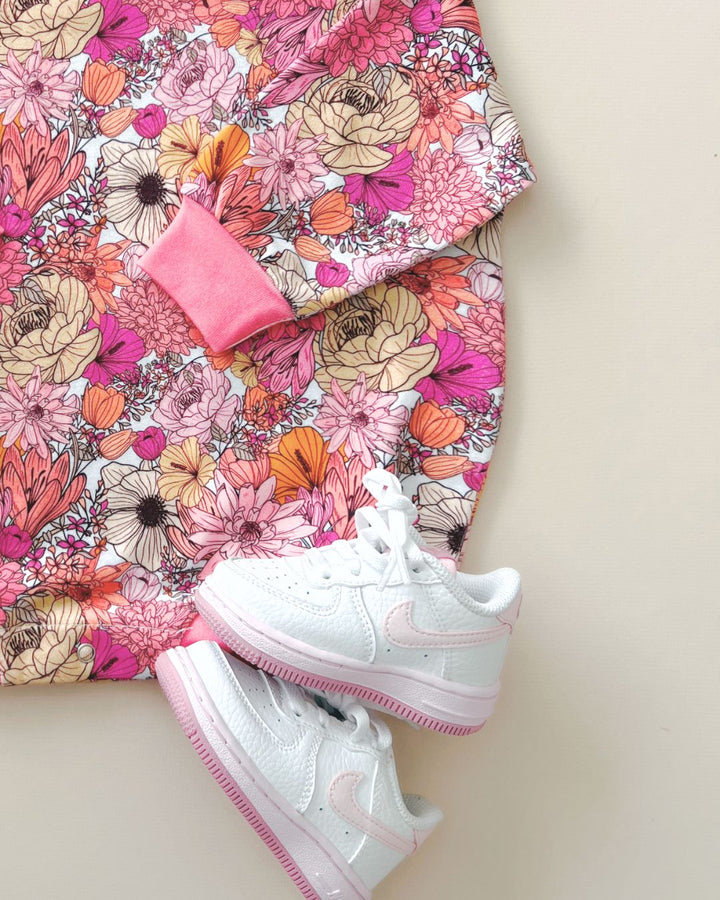 Bubble Romper | Pink Flowers - LUCKY PANDA KIDS