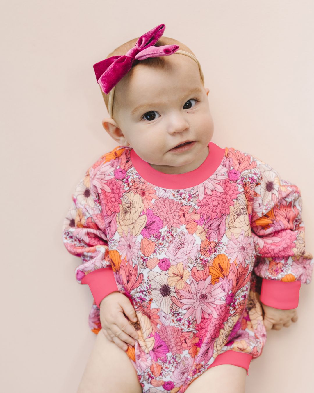 Bubble Romper | Pink Flowers - LUCKY PANDA KIDS