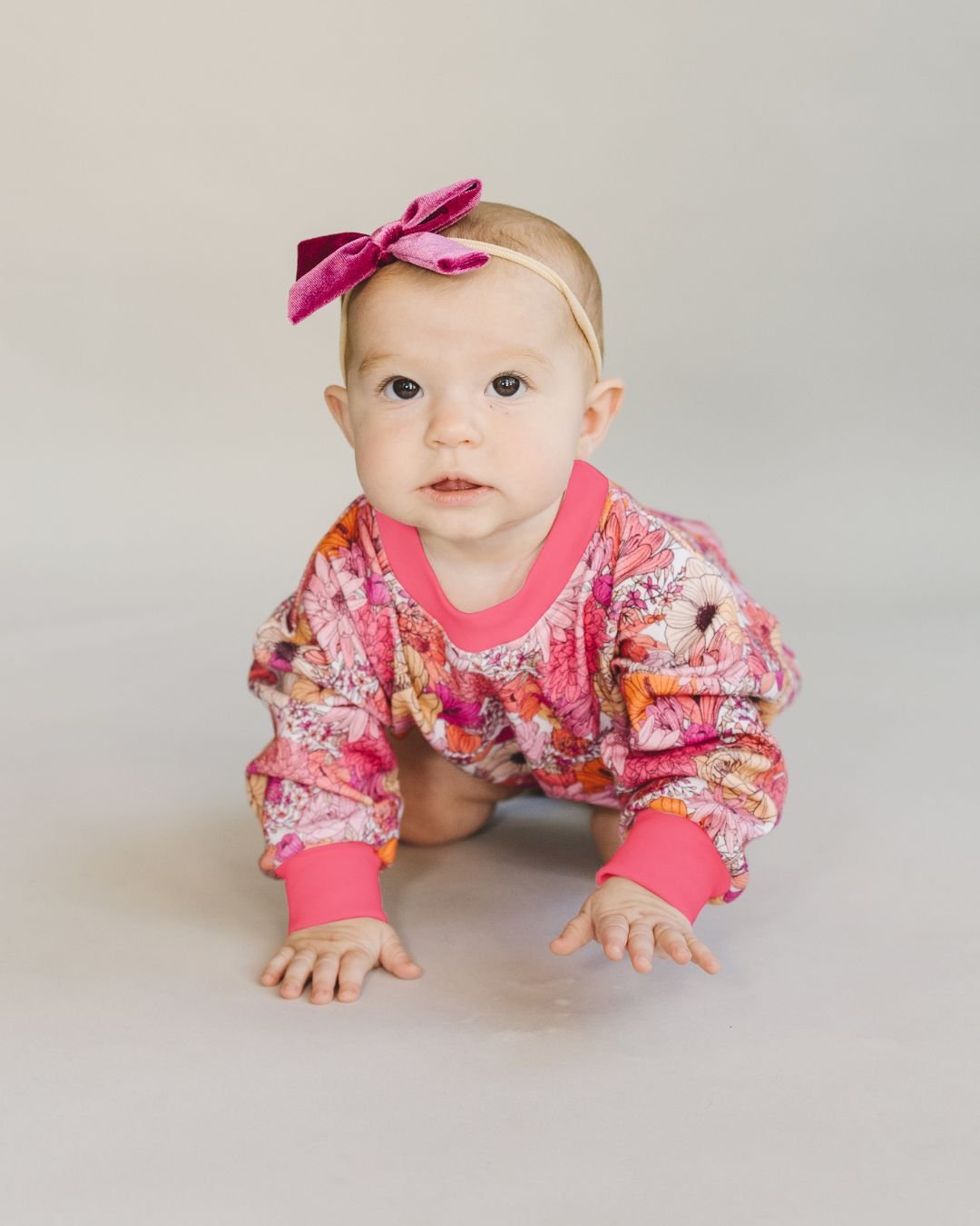 Bubble Romper | Pink Flowers - LUCKY PANDA KIDS