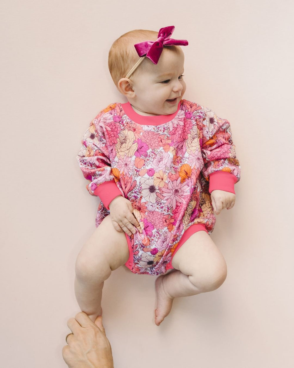 Bubble Romper | Pink Flowers - LUCKY PANDA KIDS