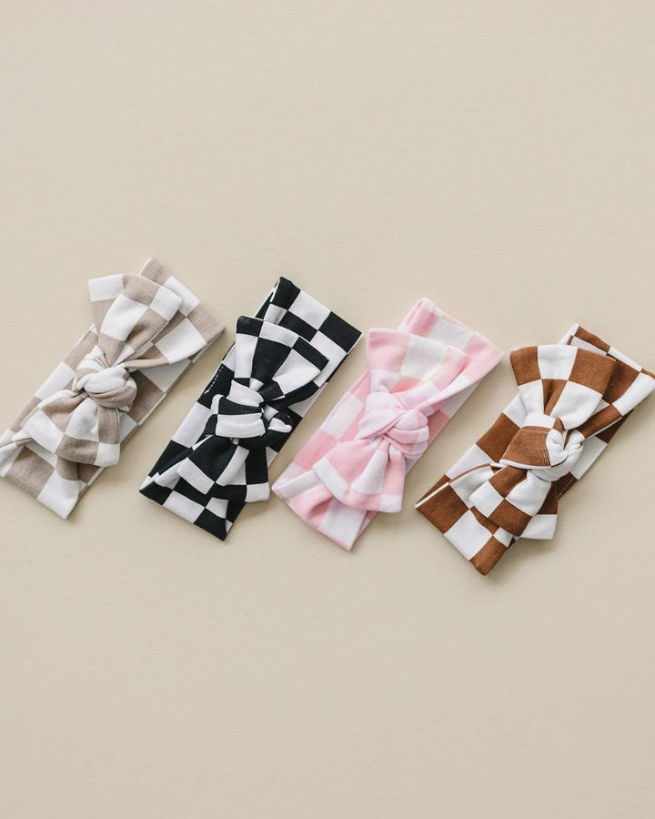 Checkered Headband | Copper - Headband - LUCKY PANDA KIDS