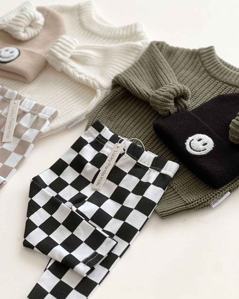 Checkered Leggings | Black - Leggings - LUCKY PANDA KIDS