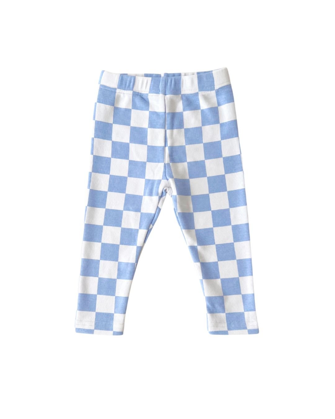 Checkered Leggings | Blue - Leggings - LUCKY PANDA KIDS