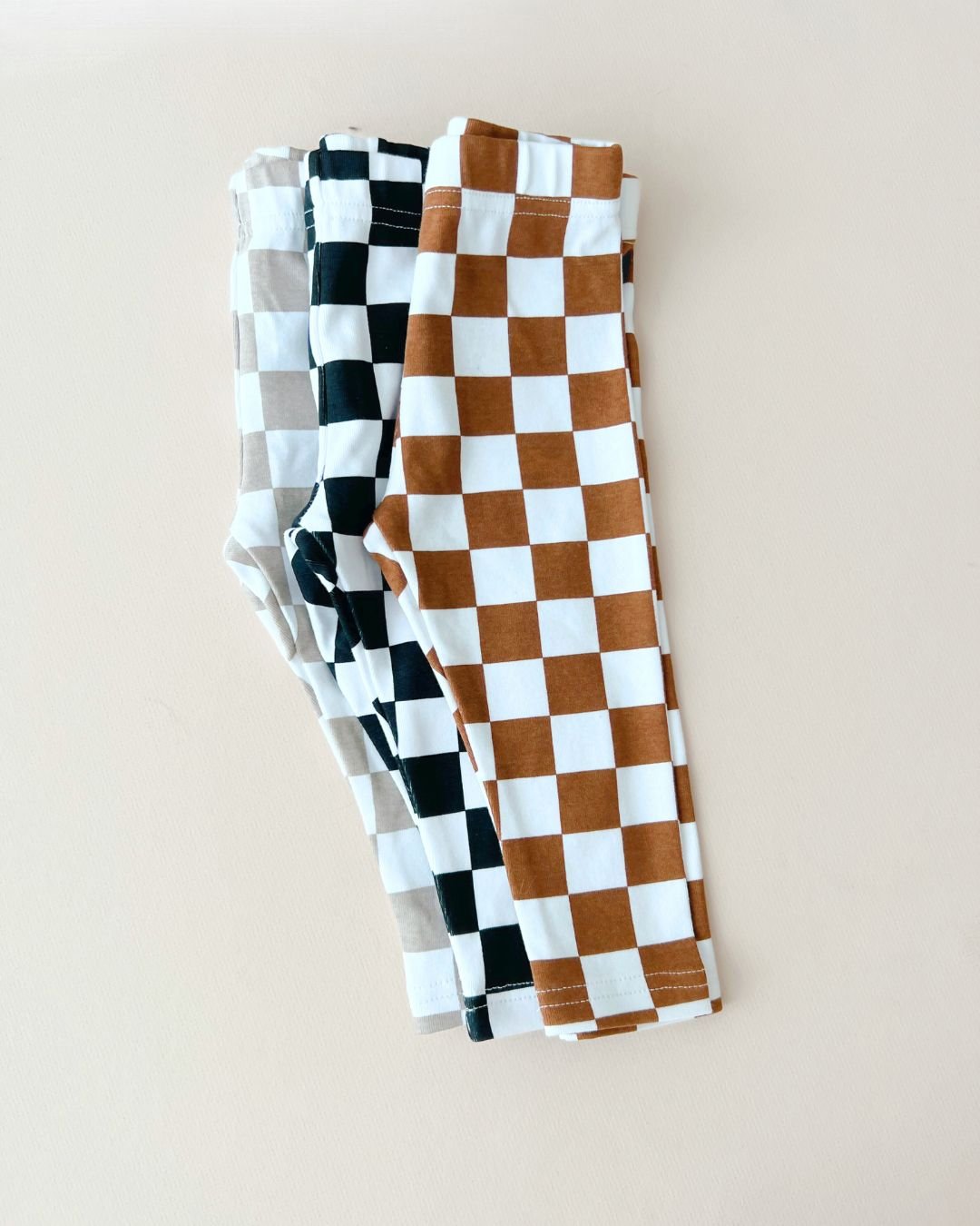 Checkered Leggings | Copper - Leggings - LUCKY PANDA KIDS