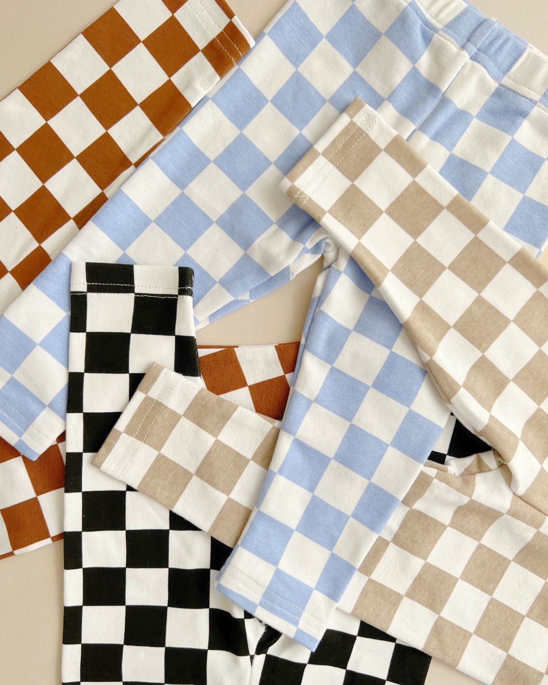 Checkered Leggings | Copper - Leggings - LUCKY PANDA KIDS