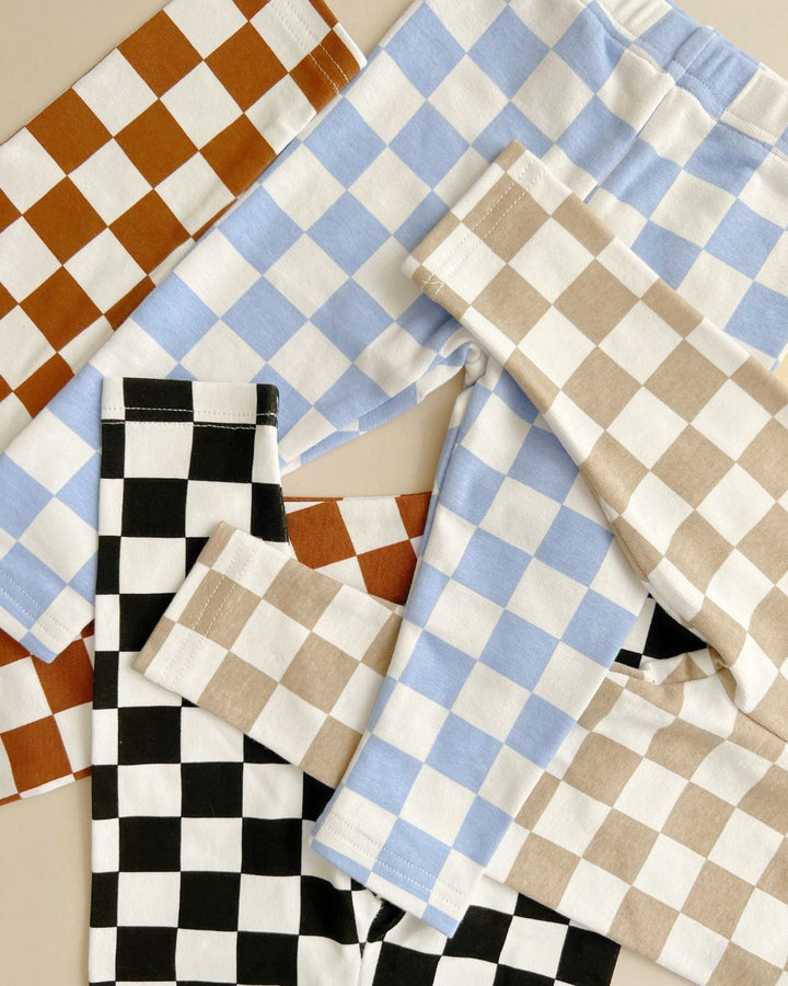 Checkered Leggings | Copper - Leggings - LUCKY PANDA KIDS