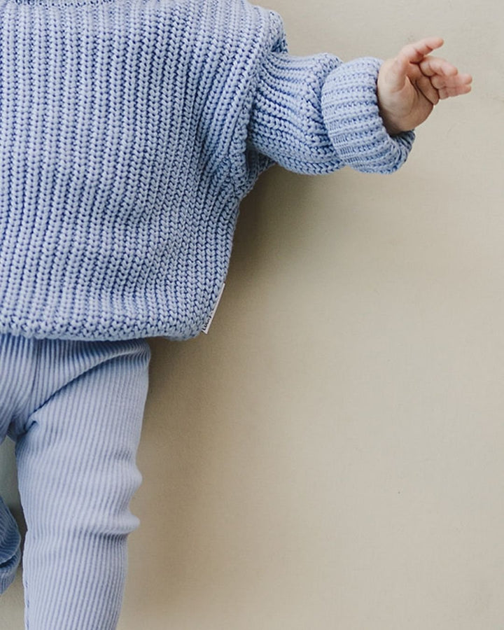 Chunky Knit Sweater | Blue - Sweater - LUCKY PANDA KIDS