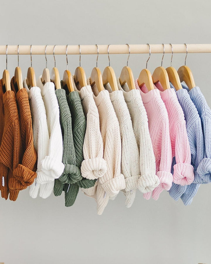 Chunky Knit Sweater | Blue - Sweater - LUCKY PANDA KIDS