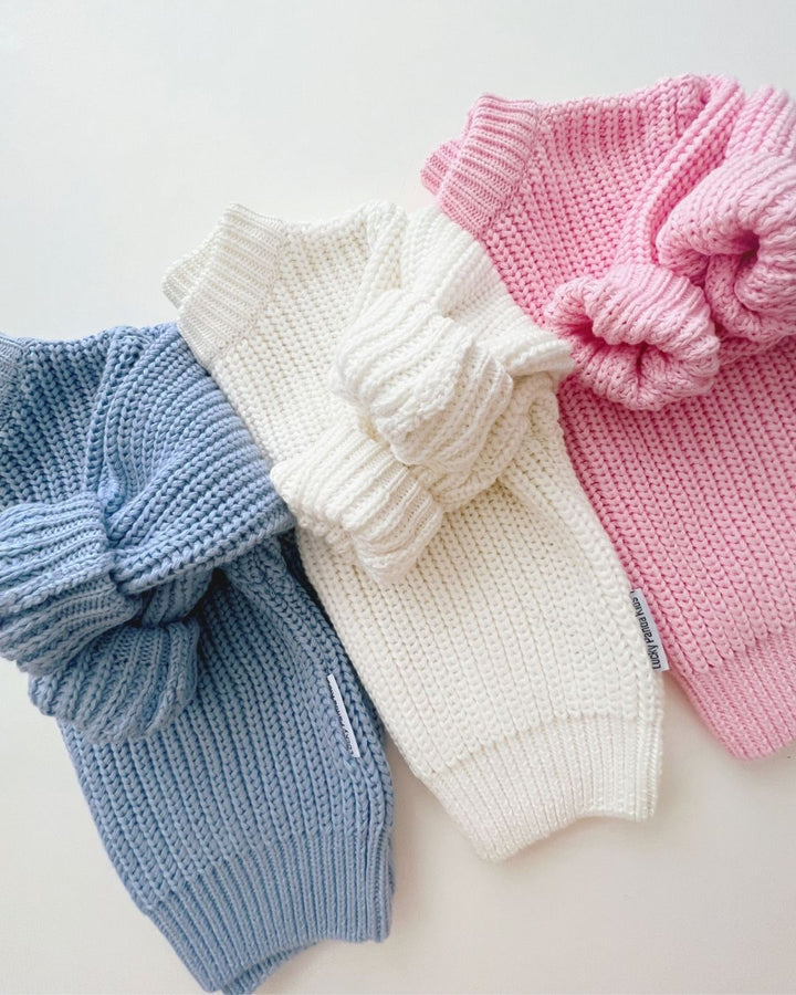 Chunky Knit Sweater | Milk - Sweater - LUCKY PANDA KIDS