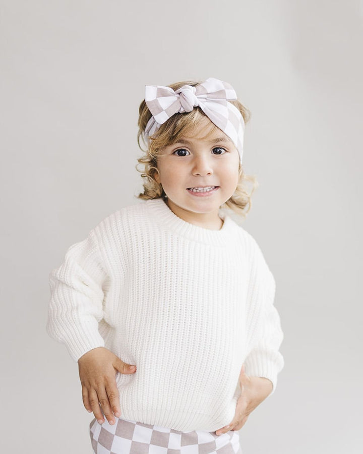 Chunky Knit Sweater | Milk - Sweater - LUCKY PANDA KIDS