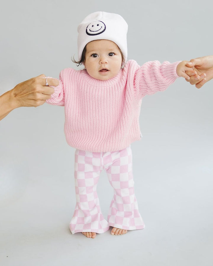 Chunky Knit Sweater | Pink - Sweater - LUCKY PANDA KIDS