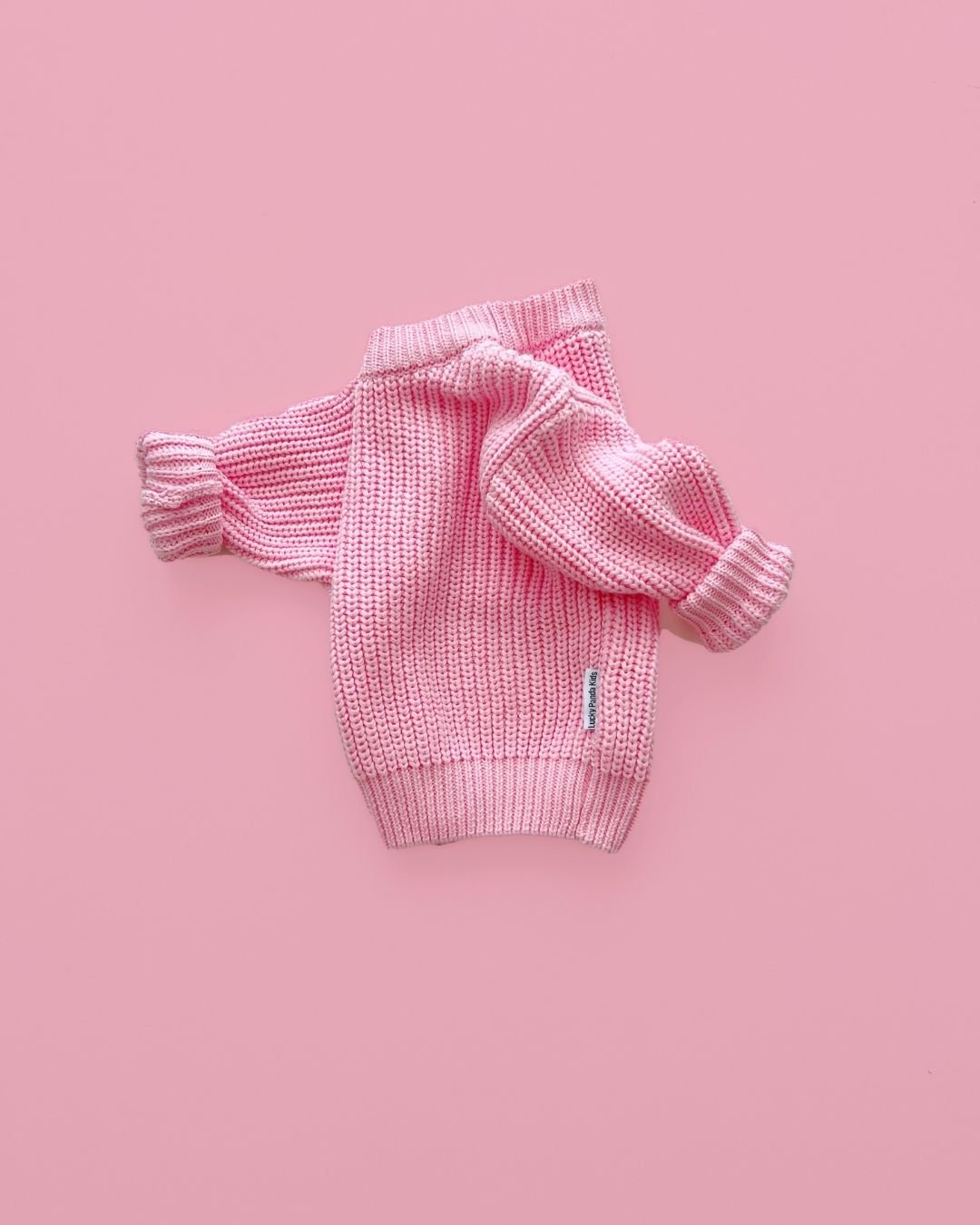 Chunky Knit Sweater | Pink - Sweater - LUCKY PANDA KIDS