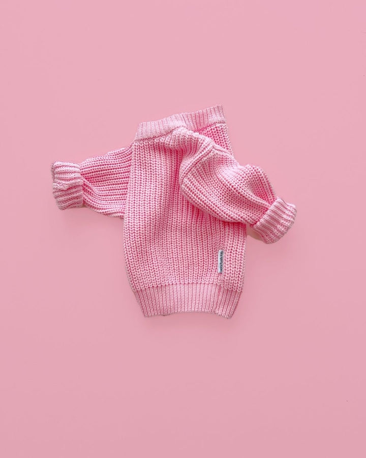 Chunky Knit Sweater | Pink - Sweater - LUCKY PANDA KIDS