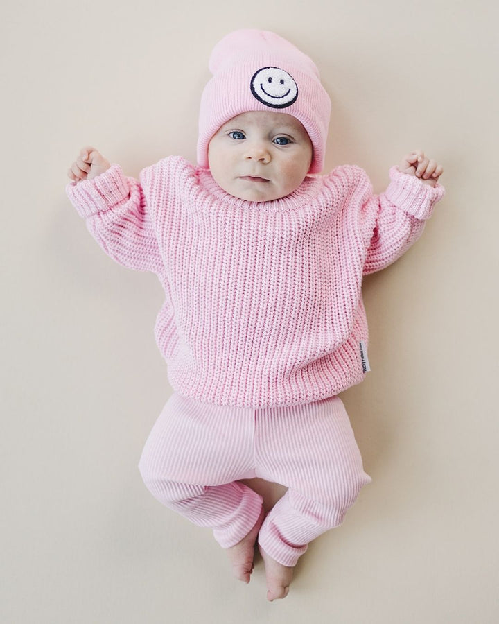Chunky Knit Sweater | Pink - Sweater - LUCKY PANDA KIDS