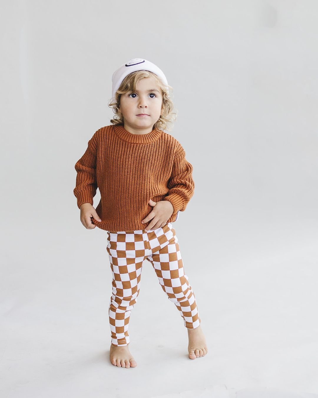 Chunky Knit Sweater | Rust - Sweater - LUCKY PANDA KIDS